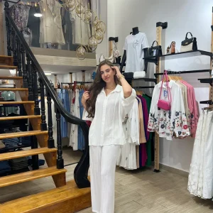 Ensemble chemise & pantalon en lin