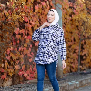 Surchemise à carreaux en mauve