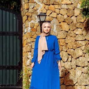 Robe longue en bleu roi