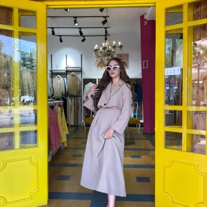 Ensemble veste - jupe en beige