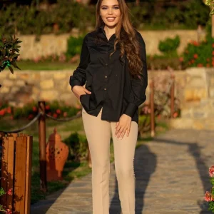 Chemise courte en noir