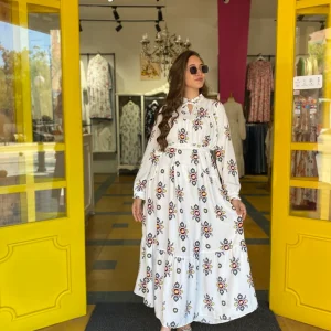 Robe blanche imprimé