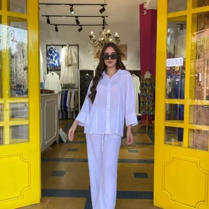 Ensemble blanc en lin