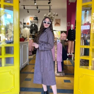 Manteau-trench long en marron