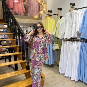 Ensemble satiné imprimé