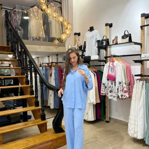 Ensemble chemise & pantalon en lin