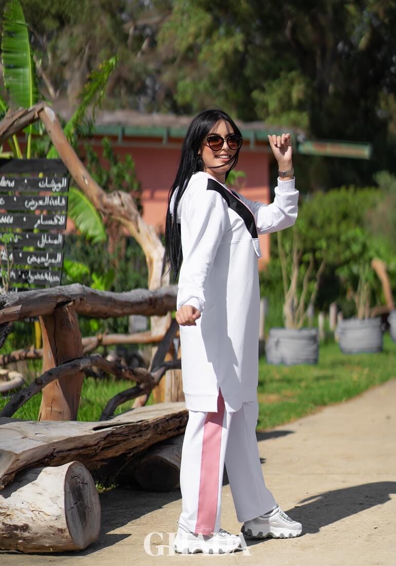 Ensemble survêtement long en blanc – Image 2