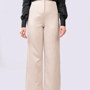 Pantalon fluide en beige sable