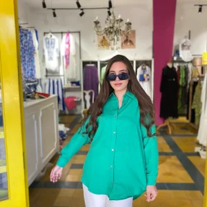 Chemise verte en lin