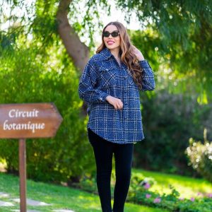 Surchemise à carreaux en bleu