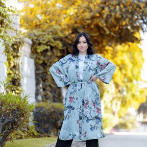 Kimono imprimée en vert clair