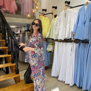 Ensemble satiné imprimé