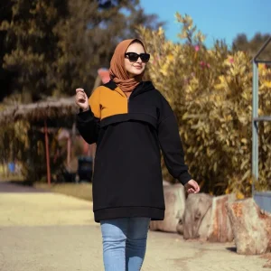 Sweat à capuche over size en noir