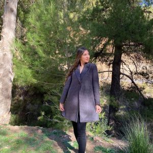 Manteau centré à rayures