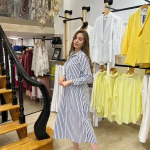 Robe - chemise à rayures