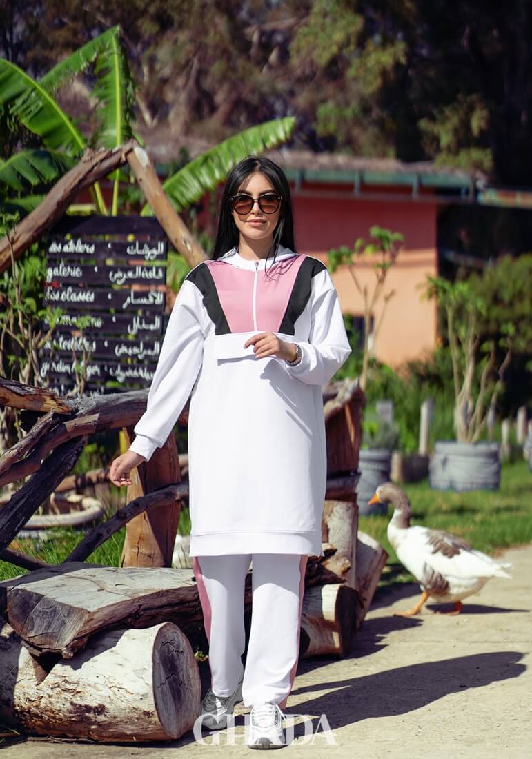 Ensemble survêtement long en blanc