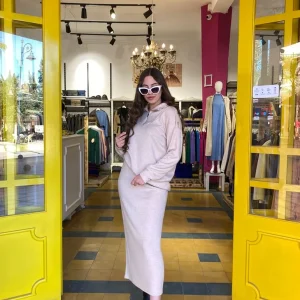 Ensemble jupe- top en beige