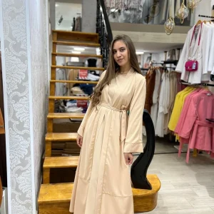 Abaya kimono avec sfifa traditionnelle en beige