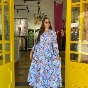 Robe boutonnée imprimée