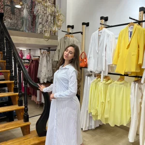 Robe - chemise à rayures