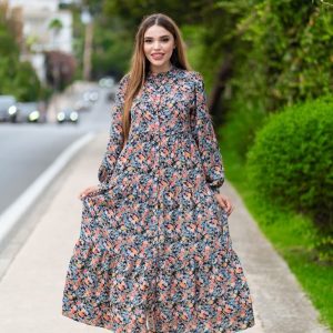 Robe satinée imprimée floral