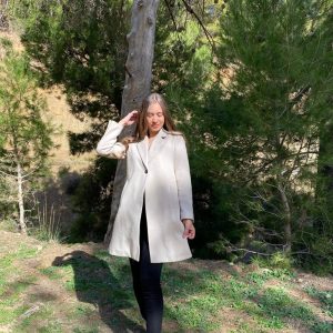 Manteau centré à rayures