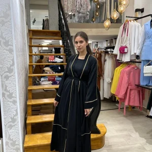 Abaya kimono avec sfifa traditionnelle en noir