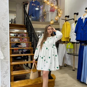 Robe - Chemise en lin brodé