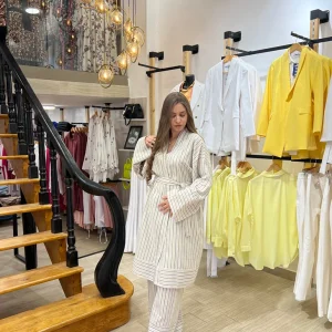 Ensemble cardigan & pantalon en lin