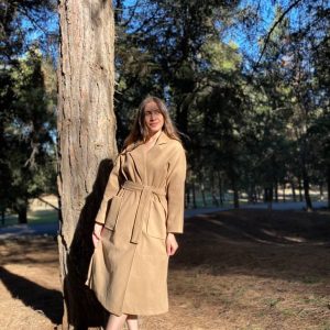 Manteau oversize long en beige