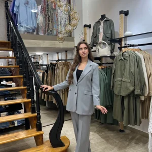 Ensemble blazer - pantalon en gris