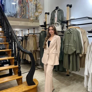 Ensemble blazer - pantalon en beige