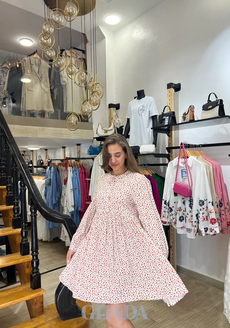 Robe - chemise en lin imprimé floral