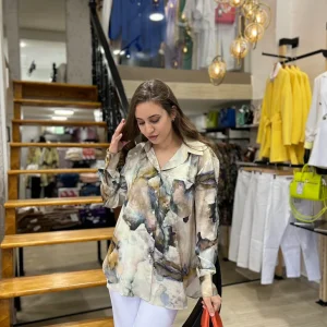 Chemise satinée tie & dye