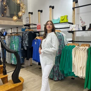 Chemise imprimée en lin