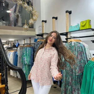 Chemise imprimée en lin