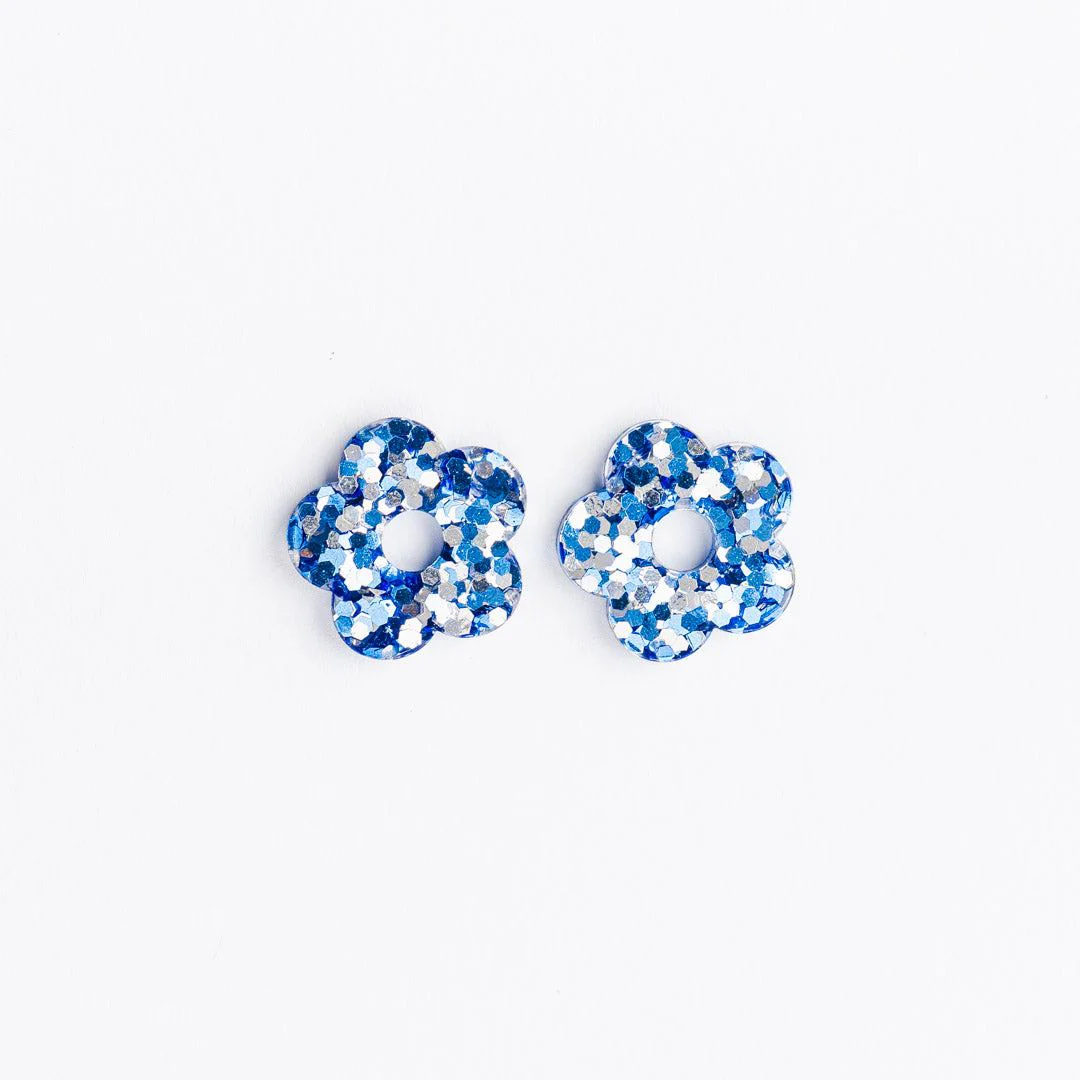 Créoles Fleur Winter Blue – Image 3