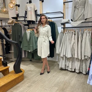 Chemise longue a effet daim