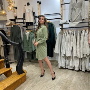 Chemise longue a effet daim