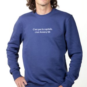 PROMO PULL HOMME : C’EST PAS LA CAPITALE, C’EST ANNECY BB-BLEU JEAN-L
