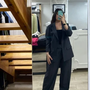 Ensemble tailleur en gris noir