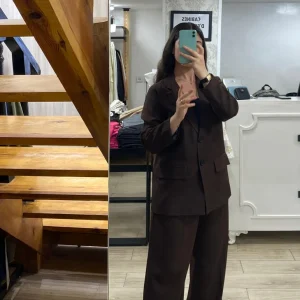 Ensemble tailleur en marron foncé