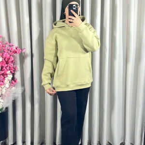 Sweat à capuche en vert clair