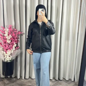 Veste bomber en noir