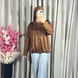 Bomber suède en camel