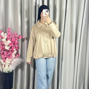 Bomber suède en beige