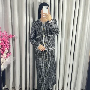 Ensemble veste et jupe en tweed