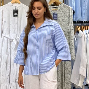 Chemise bleu à rayures
