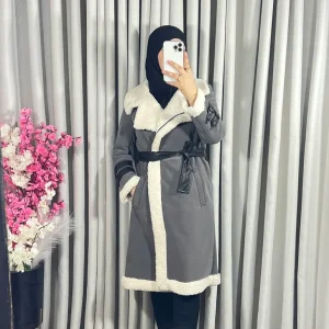 Manteau long en gris