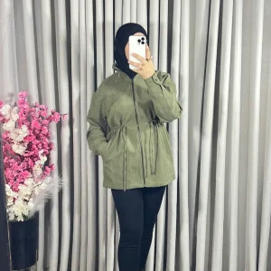 Veste urbaine à nœuds en vert kaki